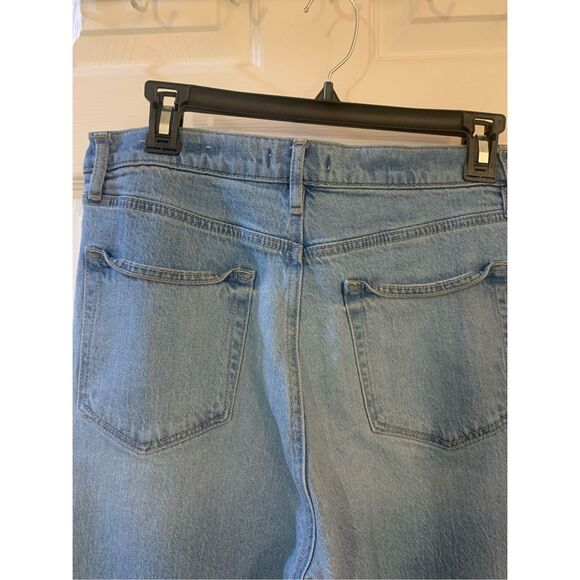 LOFT JEANS STRAIGHT DISTRESSED ANKLE LIGHT WASH HIGH WAIST SZ 12 - Picture 9 of 14